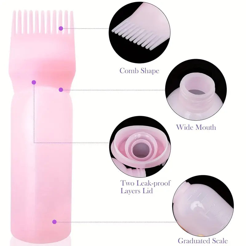 Root Comb Applicator Bottle – For Hair Dye, Oil & Shampoo