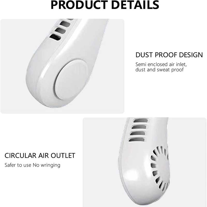 Portable Bladeless Neck Fan – USB Rechargeable & Hands-Free Cooling