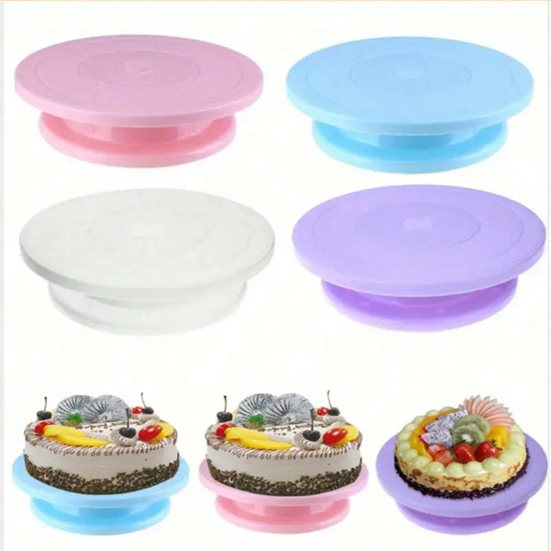 360° Cake Decorating Turntable Stand – Non-Slip Rotating Cake Platform