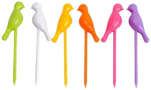 Birdie Fruit Fork Set – 6-Pcs Reusable Snack Picks with Tree Stand