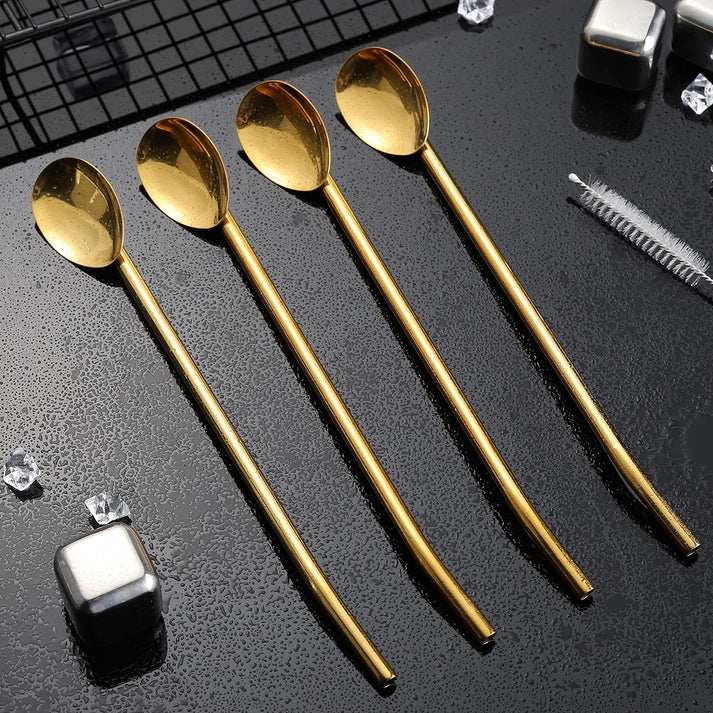 Stainless Steel Straw Spoons – Sip Scoop in Style