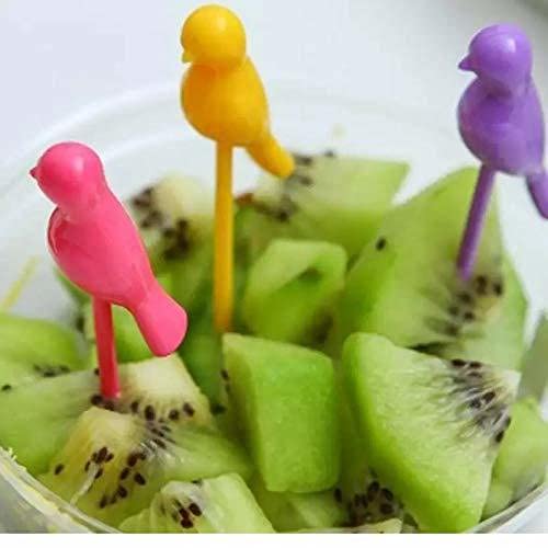 Birdie Fruit Fork Set – 6-Pcs Reusable Snack Picks with Tree Stand