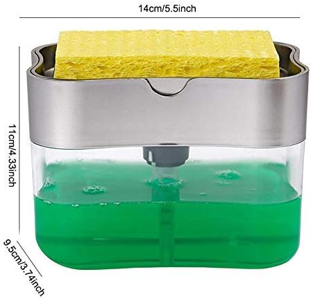 2-in-1 Dish Soap Dispenser with Sponge Holder + Free Sponge