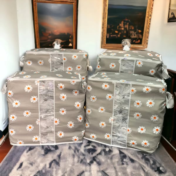 Flower Printed XL Multipurpose Storage Bag