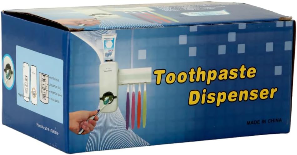 5-in-1 Wall Mounted Toothpaste Dispenser & Brush Holder Set