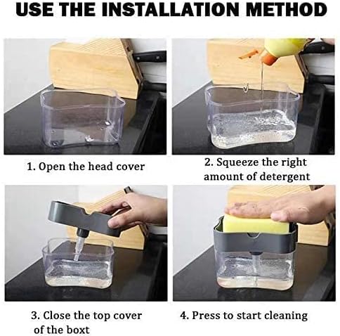 2-in-1 Dish Soap Dispenser with Sponge Holder + Free Sponge