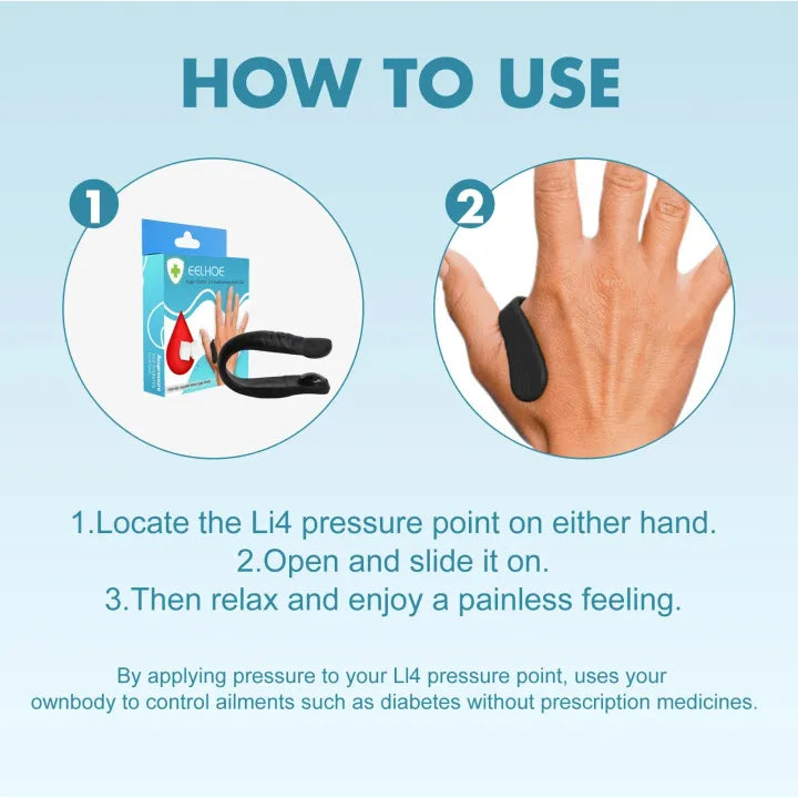 Sugar Control LI4 Acupressure Clip – Natural Relief for Sugar & Stress