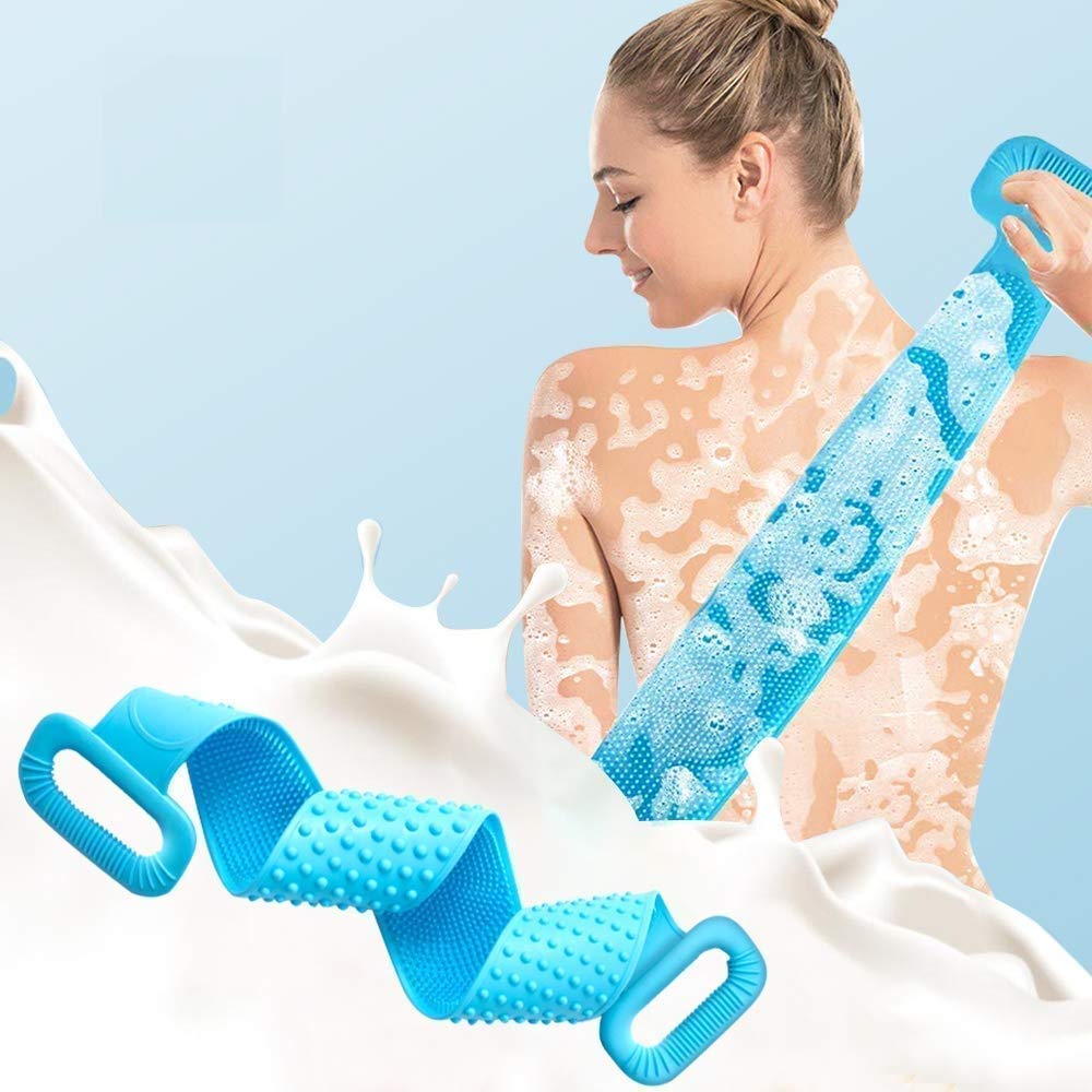 Silicone Bath Brush – Double-Sided Body Scrubber & Exfoliating Belt