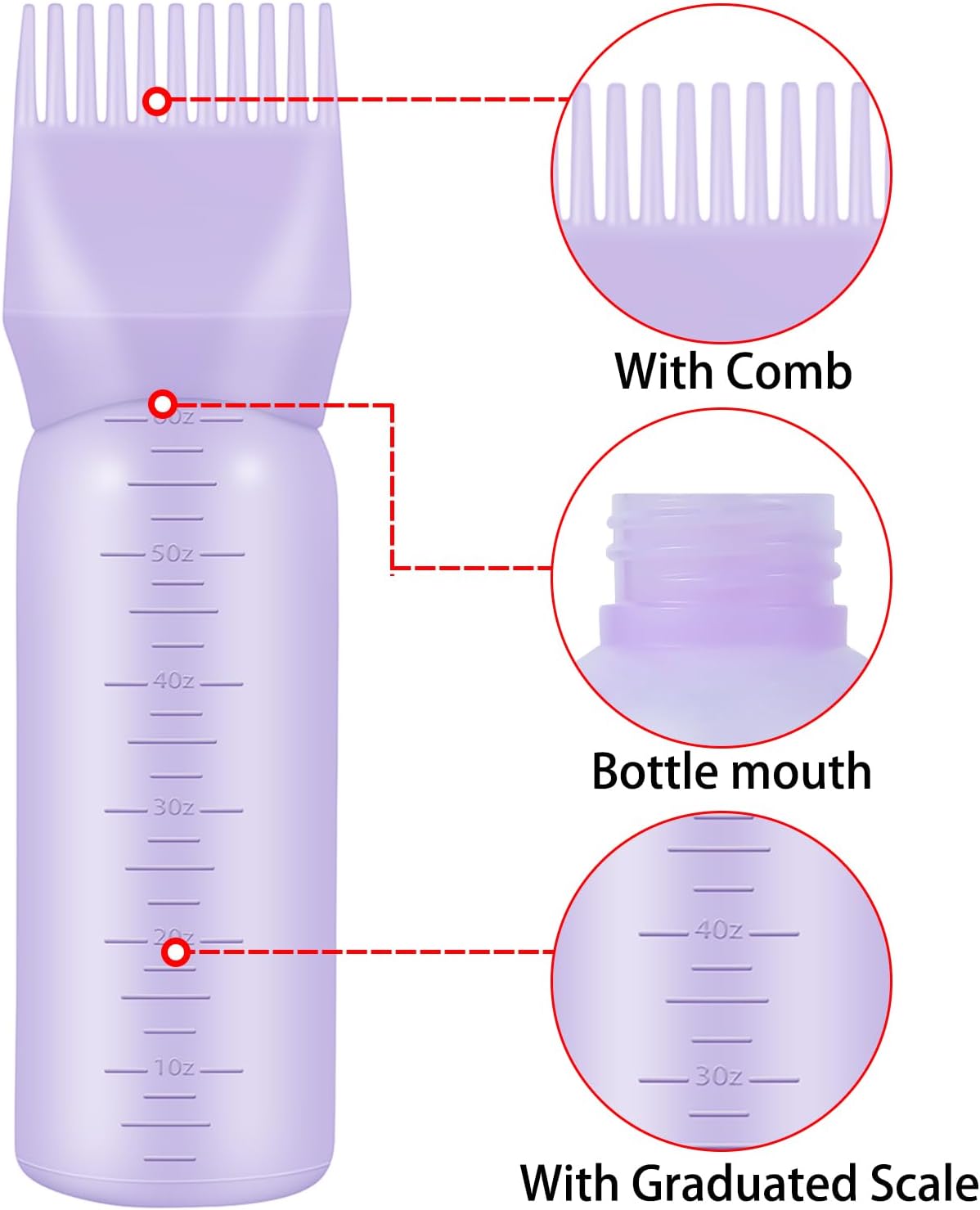 Root Comb Applicator Bottle – For Hair Dye, Oil & Shampoo