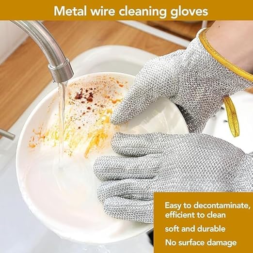 Multipurpose Steel Wire Dishwashing Gloves – Heat Resistant & Waterproof