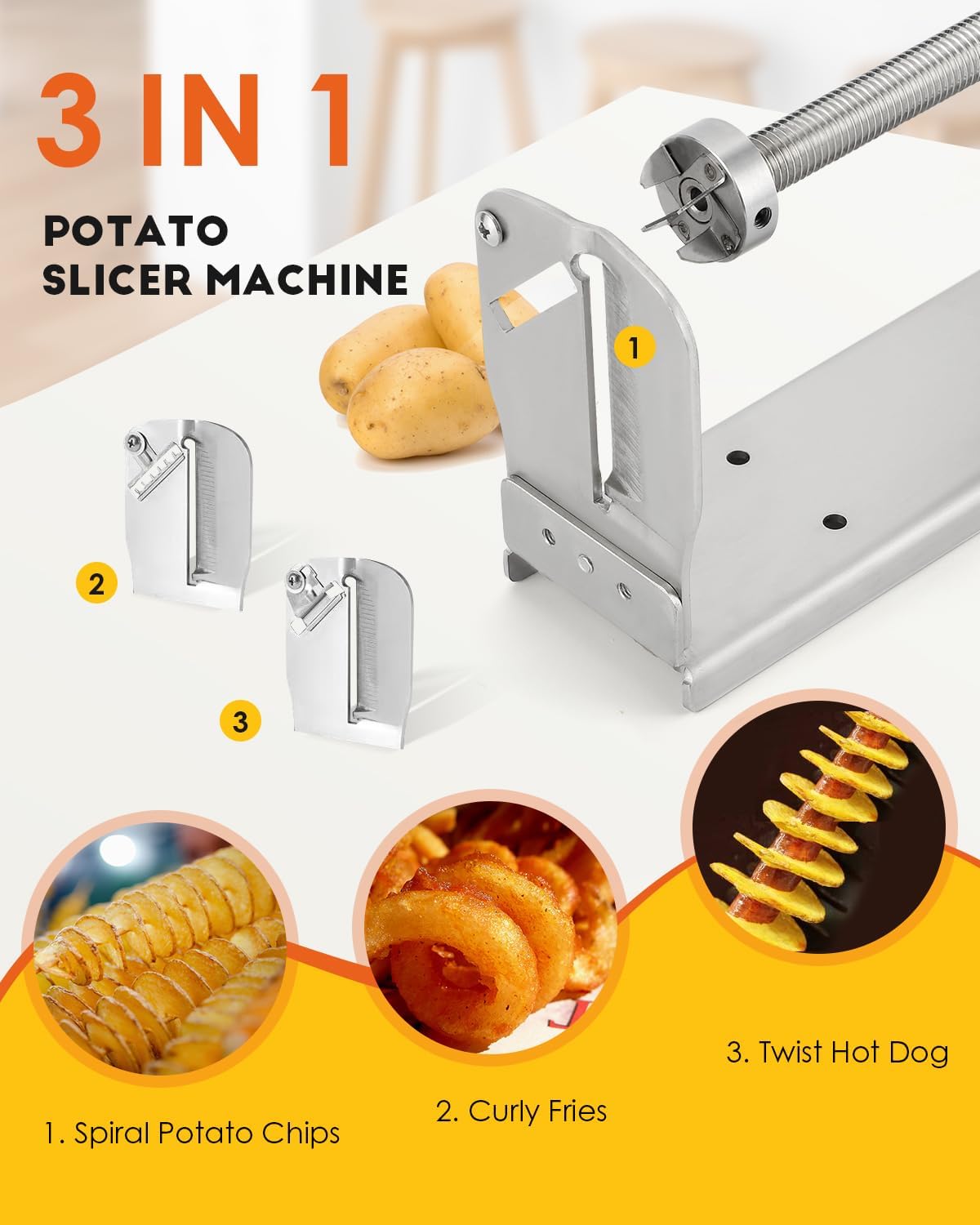 Spiral Potato Slicer – Make Fun, Twisty Snacks in Seconds