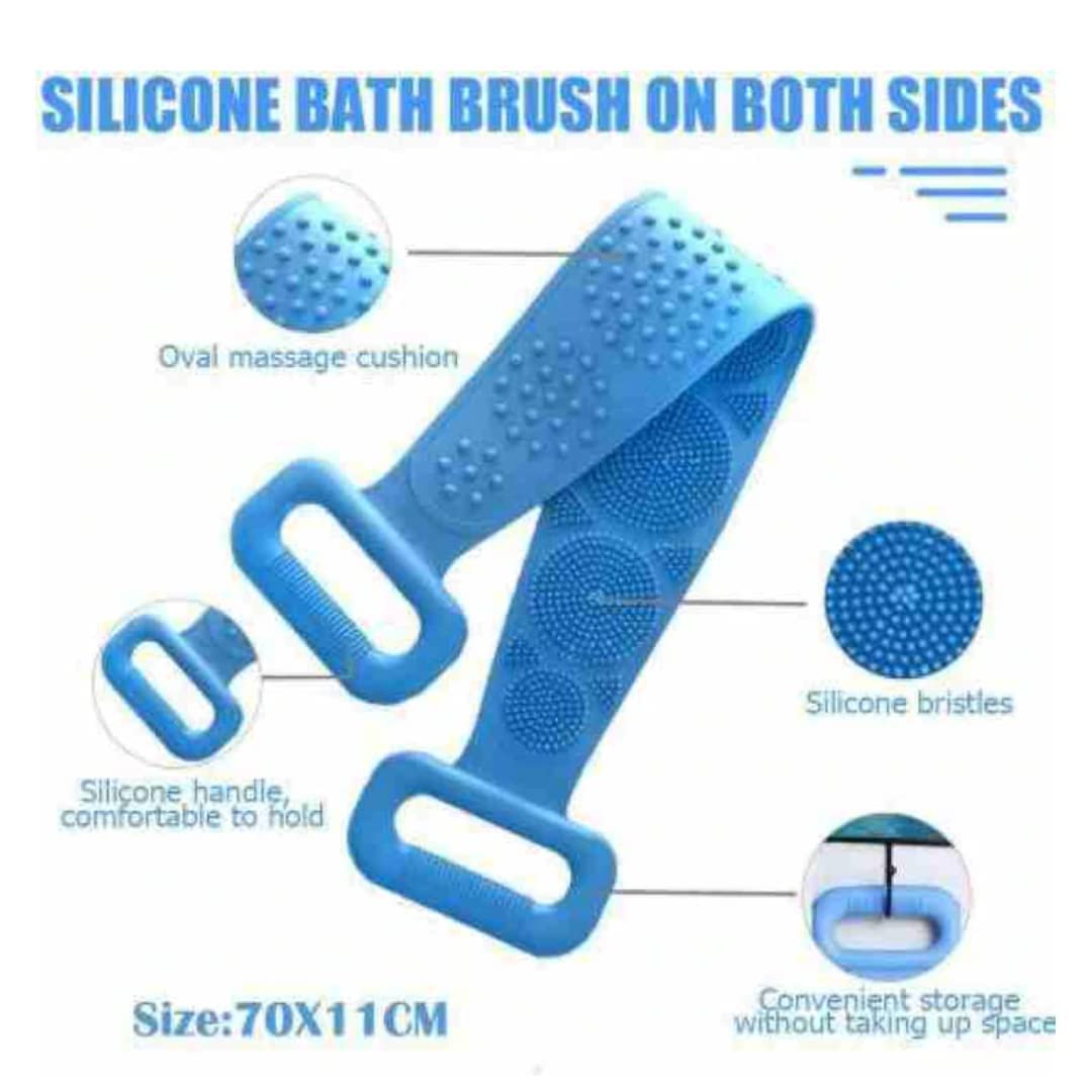 Silicone Bath Brush – Double-Sided Body Scrubber & Exfoliating Belt