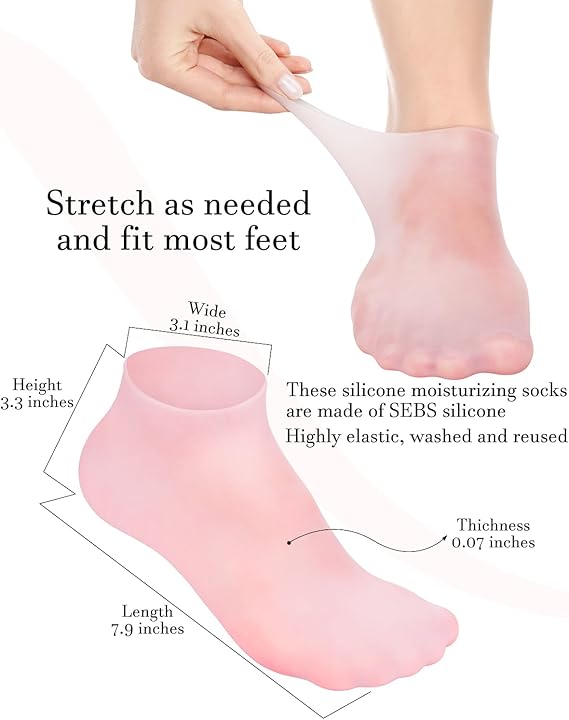 Silicone Moisturizing Gel Socks for Dry & Rough Feet