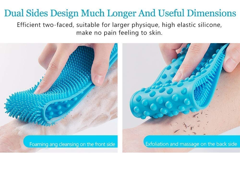 Silicone Bath Brush – Double-Sided Body Scrubber & Exfoliating Belt