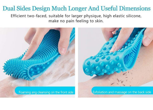 Silicone Bath Brush – Double-Sided Body Scrubber & Exfoliating Belt