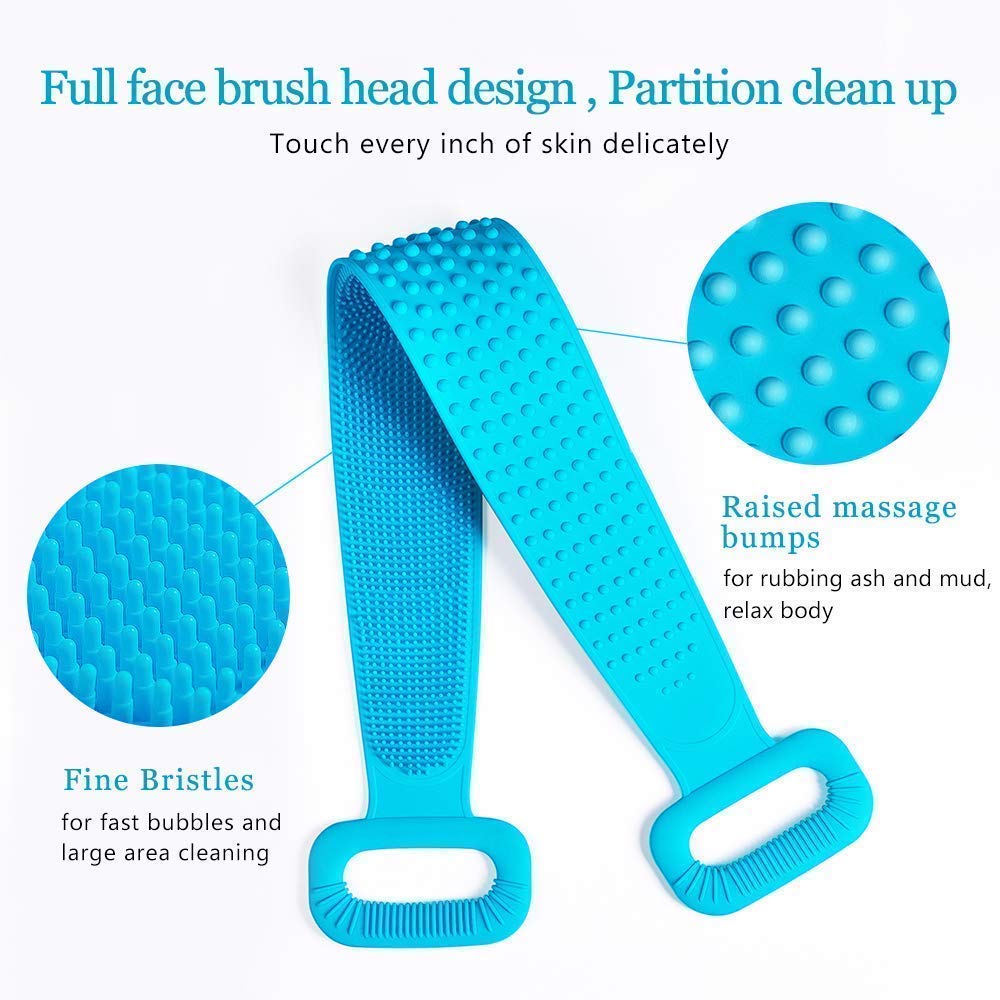 Silicone Bath Brush – Double-Sided Body Scrubber & Exfoliating Belt