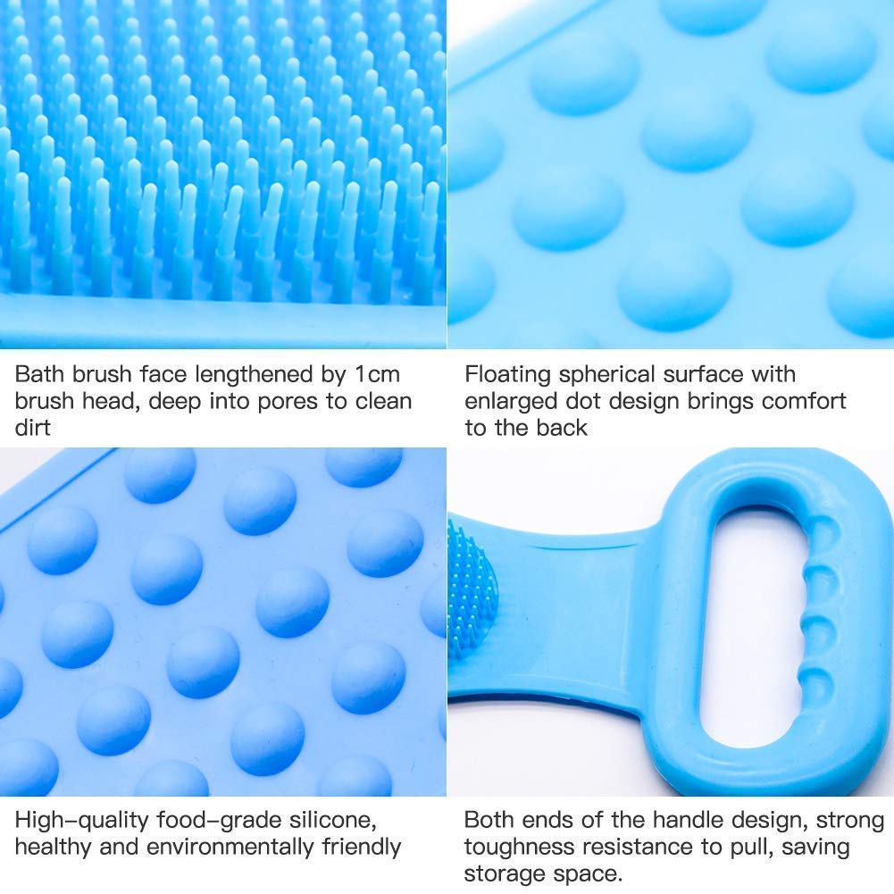 Silicone Bath Brush – Double-Sided Body Scrubber & Exfoliating Belt