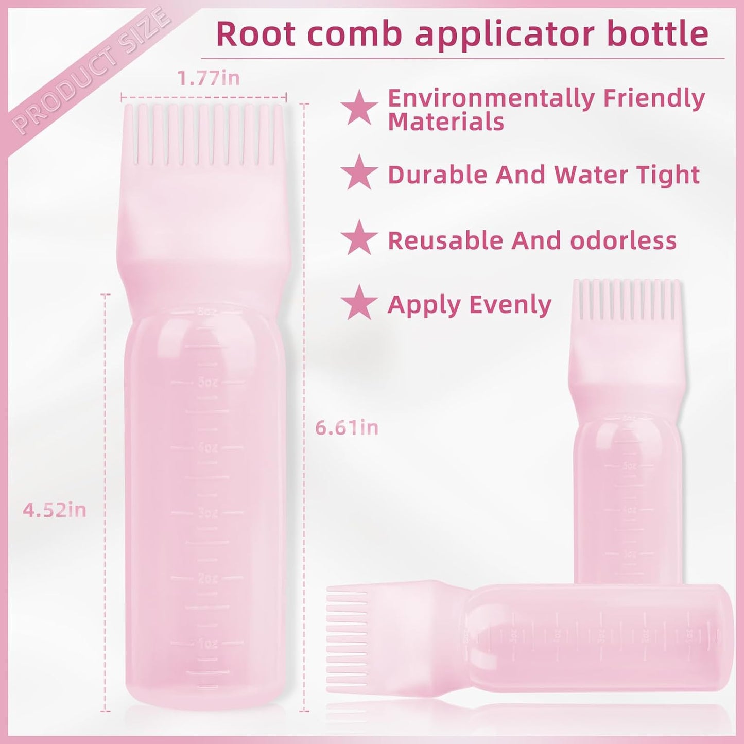 Root Comb Applicator Bottle – For Hair Dye, Oil & Shampoo