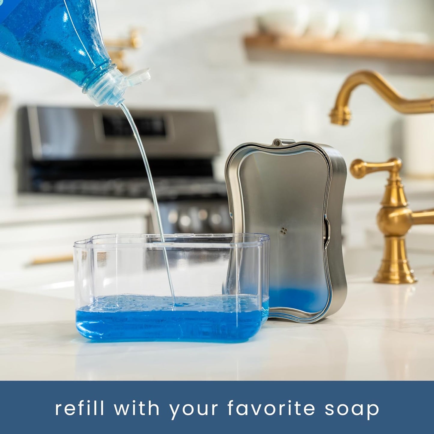 2-in-1 Dish Soap Dispenser with Sponge Holder + Free Sponge