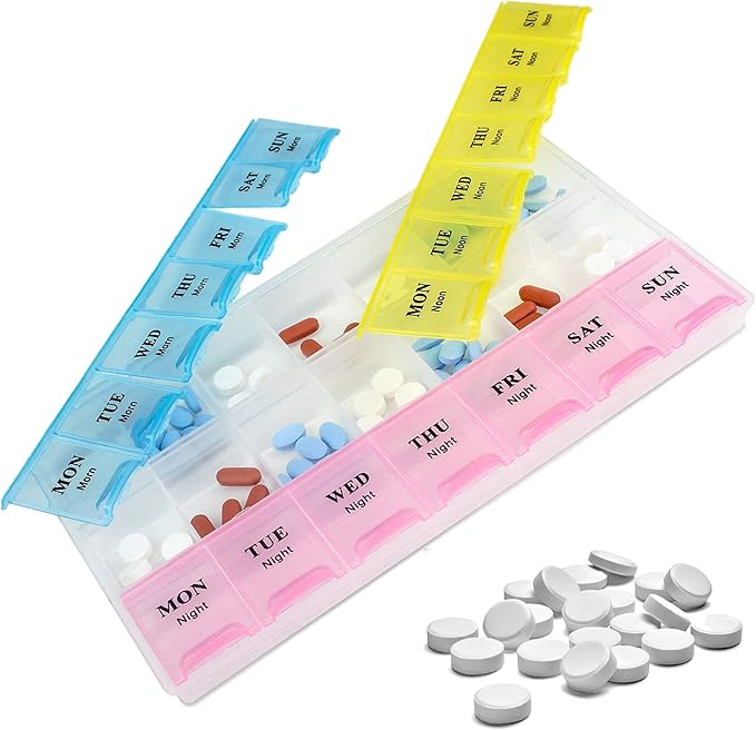 Weekly Pill Organizer Box (21 Grids) – Morning, Noon & Night