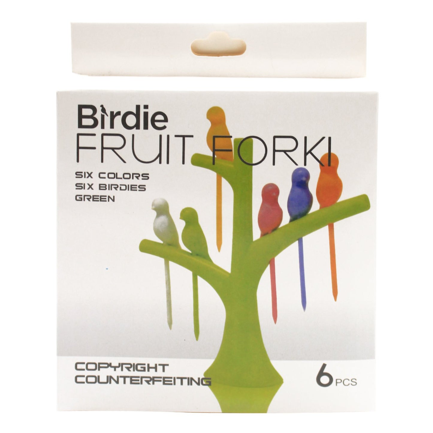 Birdie Fruit Fork Set – 6-Pcs Reusable Snack Picks with Tree Stand