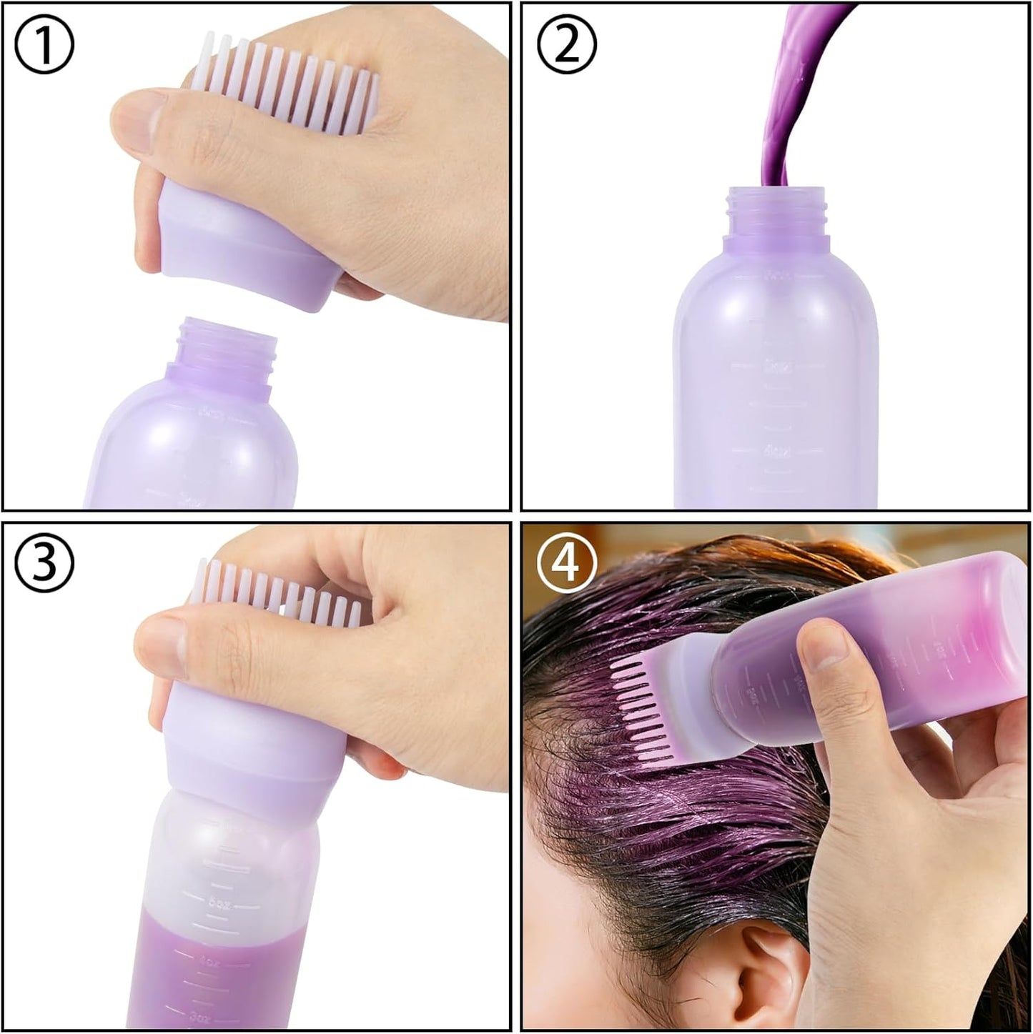 Root Comb Applicator Bottle – For Hair Dye, Oil & Shampoo