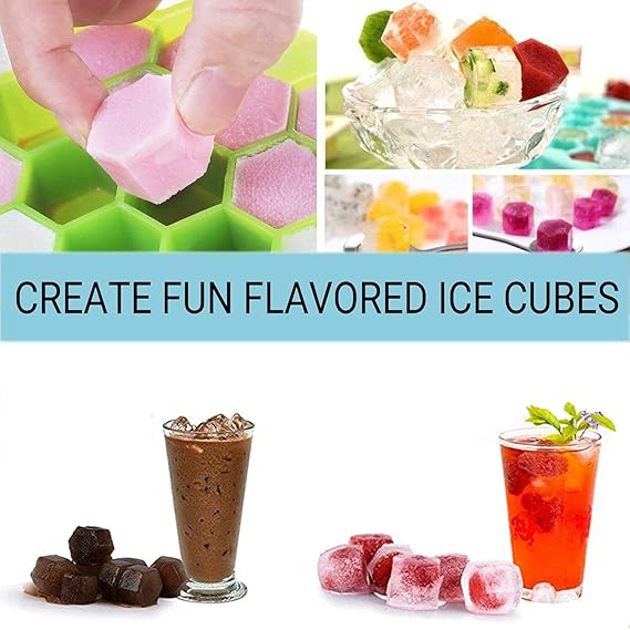 HoneyComb Silicone Ice Cube Trays with Lids