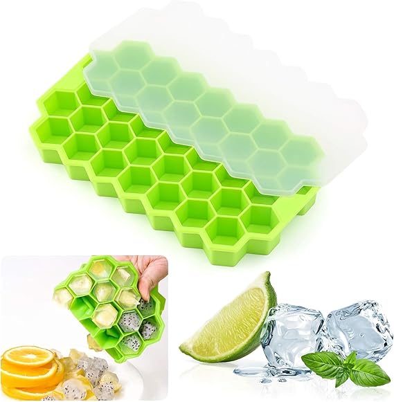 HoneyComb Silicone Ice Cube Trays with Lids