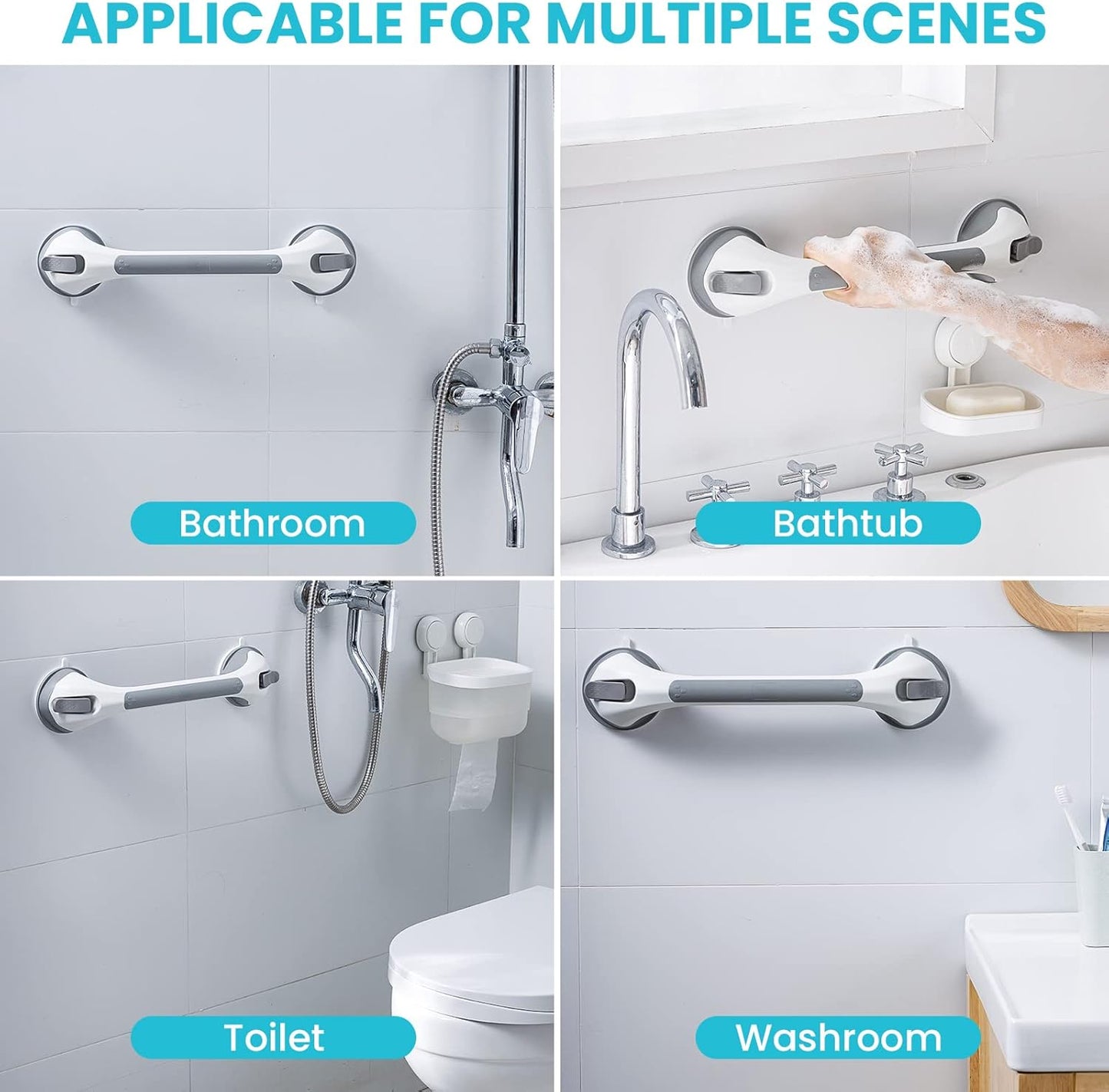 Anti-Slip Suction Grip Bathroom Safety Handle