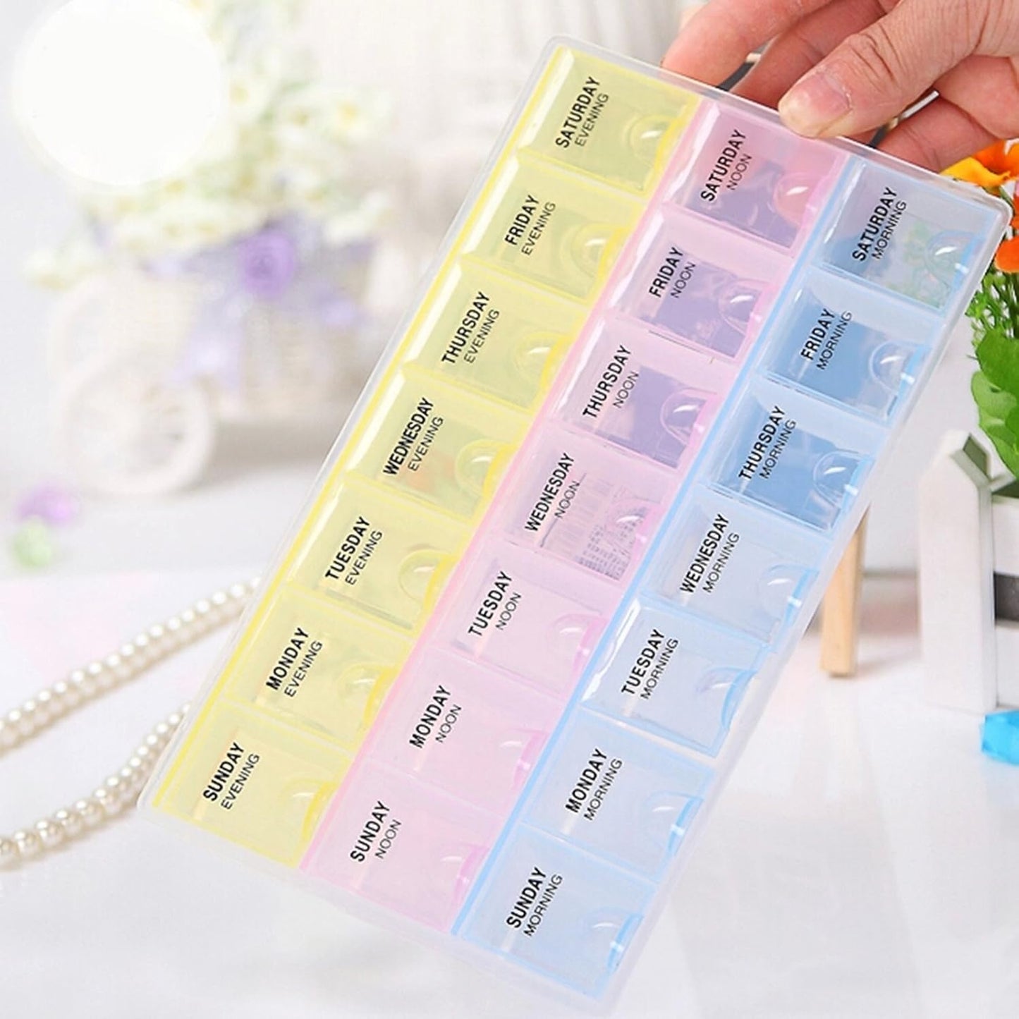 Weekly Pill Organizer Box (21 Grids) – Morning, Noon & Night