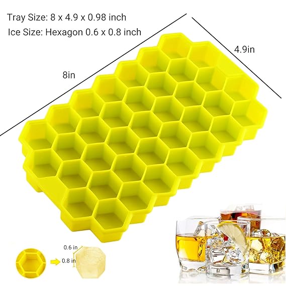 HoneyComb Silicone Ice Cube Trays with Lids
