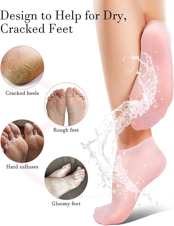 Silicone Moisturizing Gel Socks for Dry & Rough Feet
