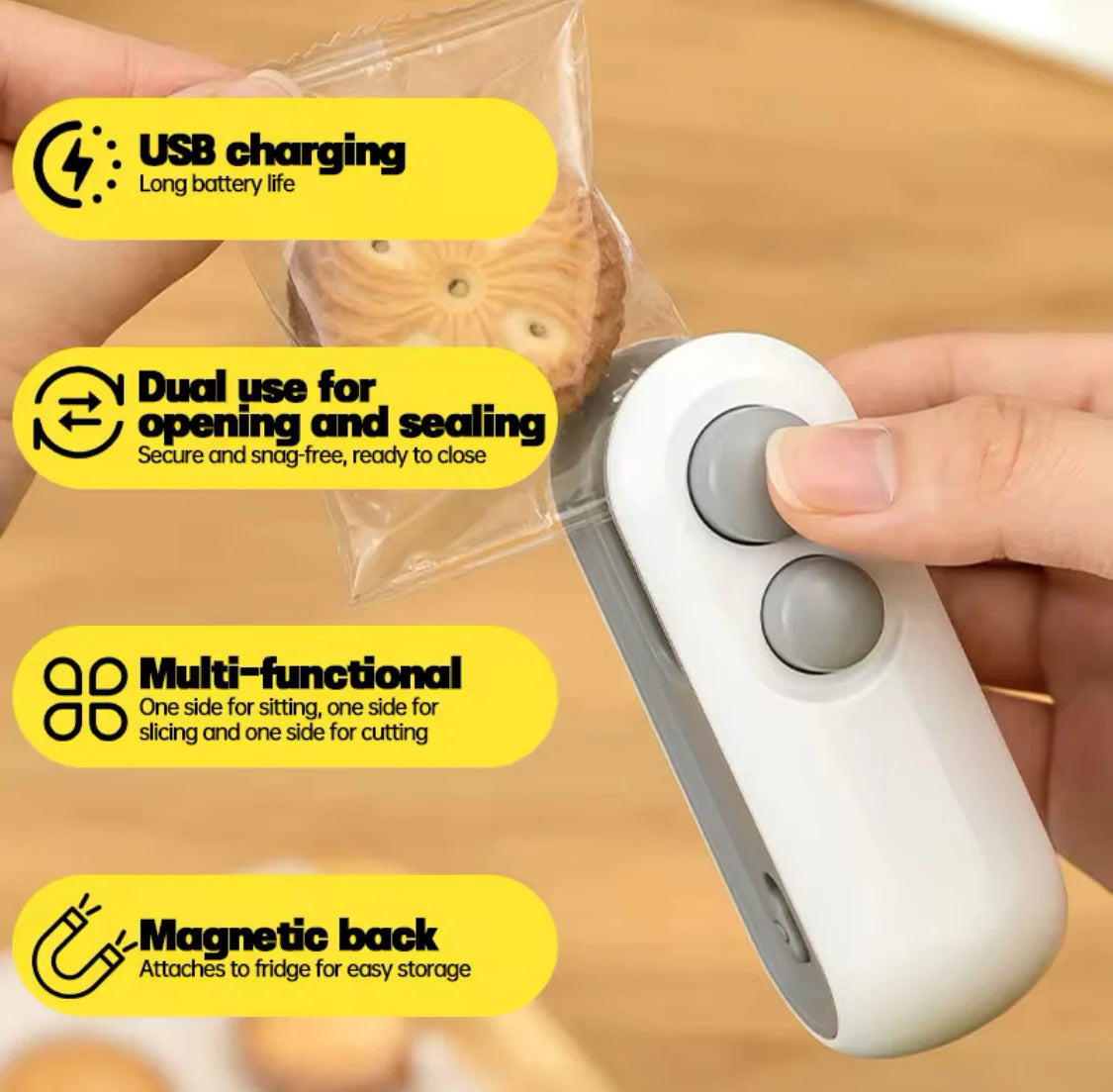 Plastic Bag Sealer – 2 in 1 Seal & Cut Tool