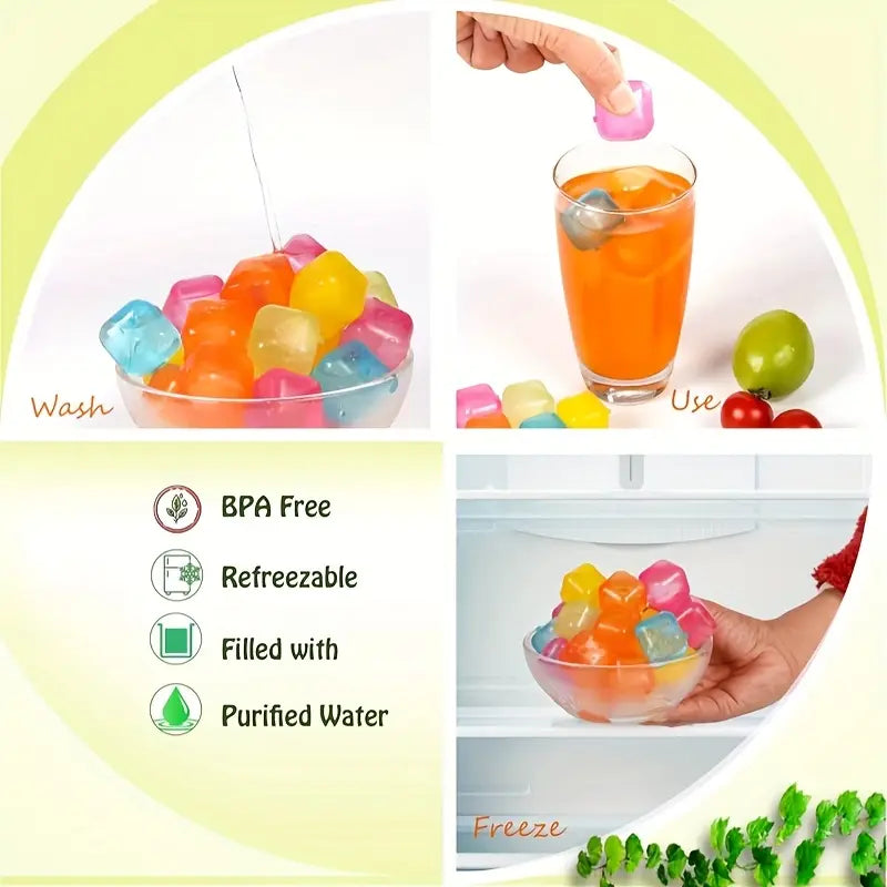 Colorful Fake Ice Cubes – Fun & Reusable Drink Decor