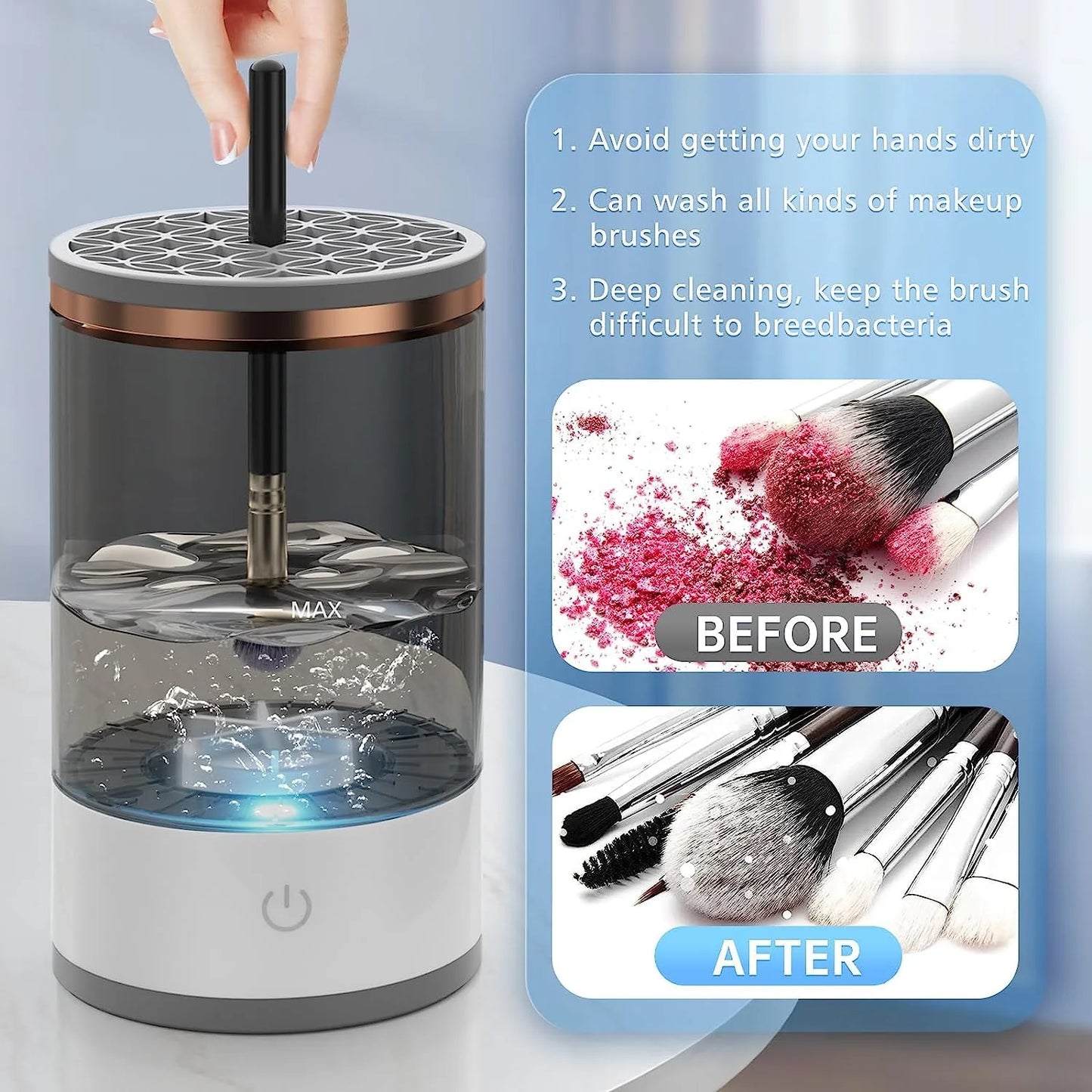 3-in-1 USB Electric Makeup Brush Cleaner