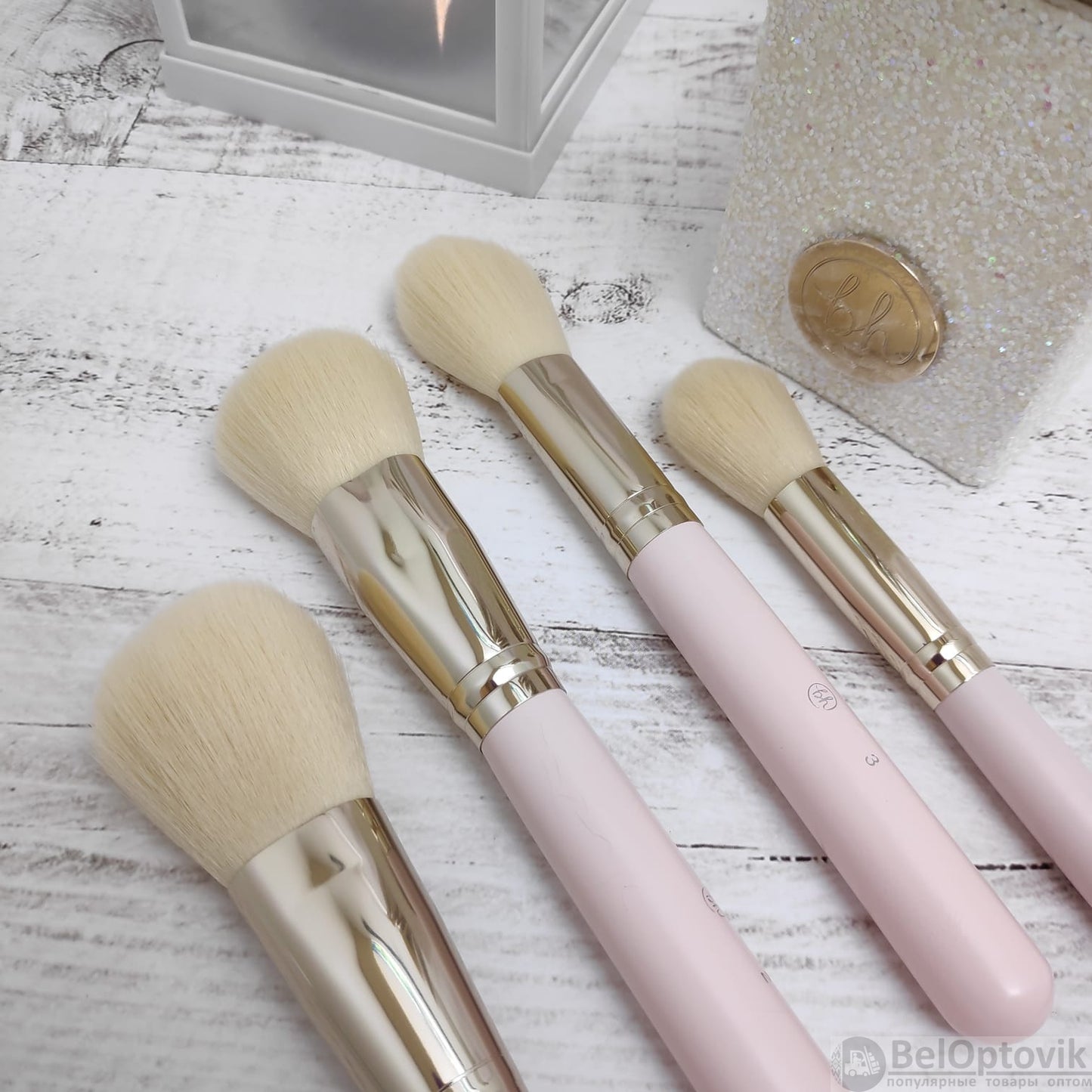 Fairy Lights – Sparkling Pink 11-Piece Makeup Brush Kit with Glitter Holder