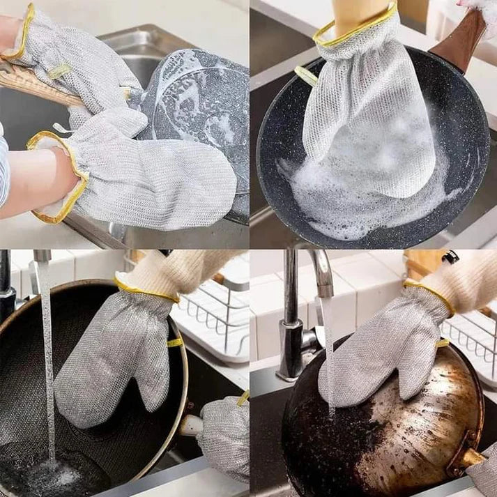 Multipurpose Steel Wire Dishwashing Gloves – Heat Resistant & Waterproof