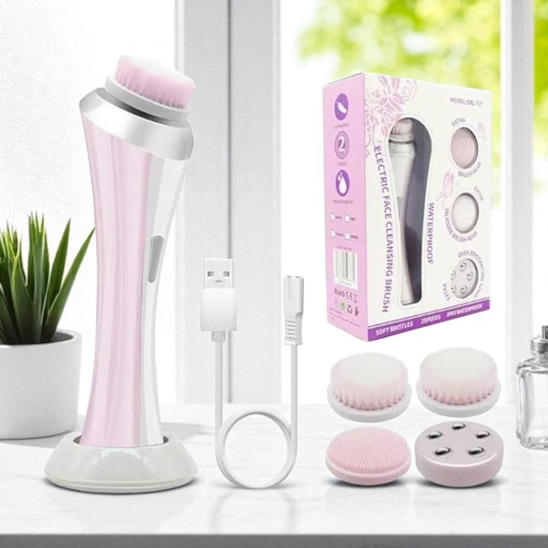 RadiantGlow 5-in-1 Facial Cleansing Brush Set
