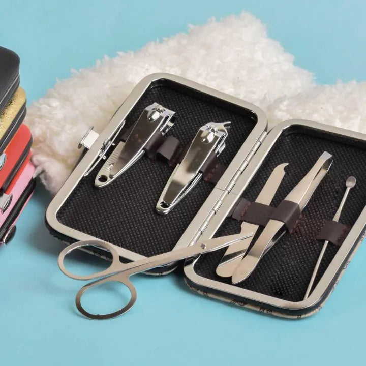 6-Piece Manicure & Pedicure Kit – Nail Care Grooming Set with Case
