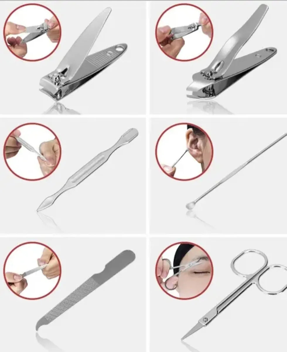 6-Piece Manicure & Pedicure Kit – Nail Care Grooming Set with Case