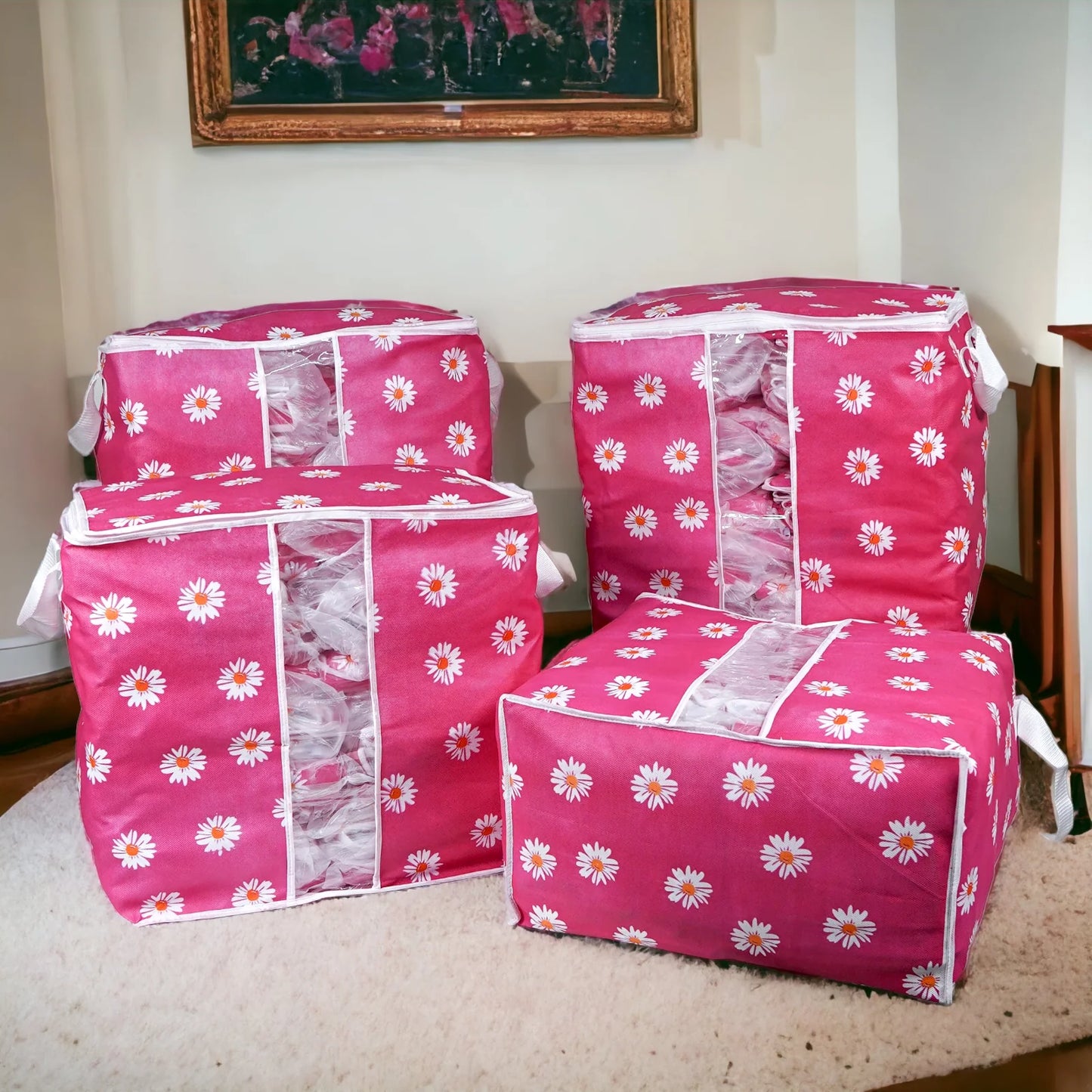 Flower Printed XL Multipurpose Storage Bag