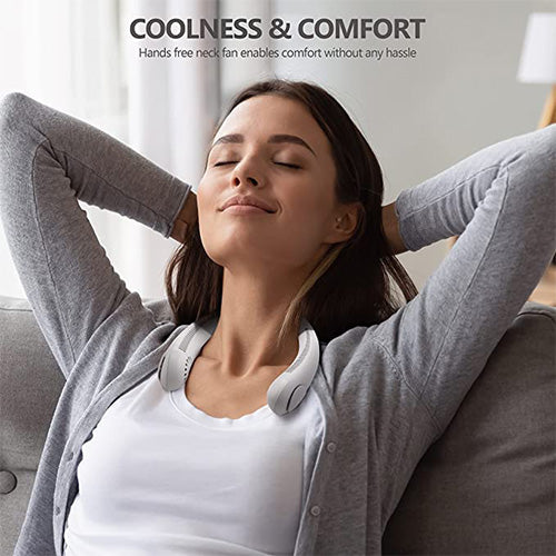 Portable Bladeless Neck Fan – USB Rechargeable & Hands-Free Cooling