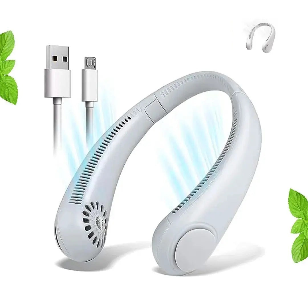 Portable Bladeless Neck Fan – USB Rechargeable & Hands-Free Cooling