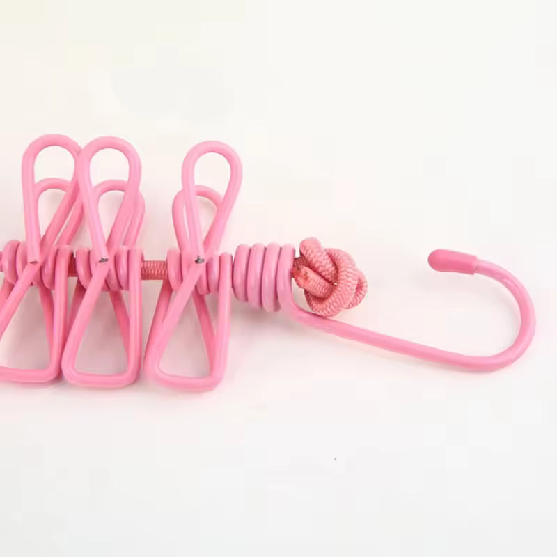 Portable Travel Clothesline with 12 Clothespins