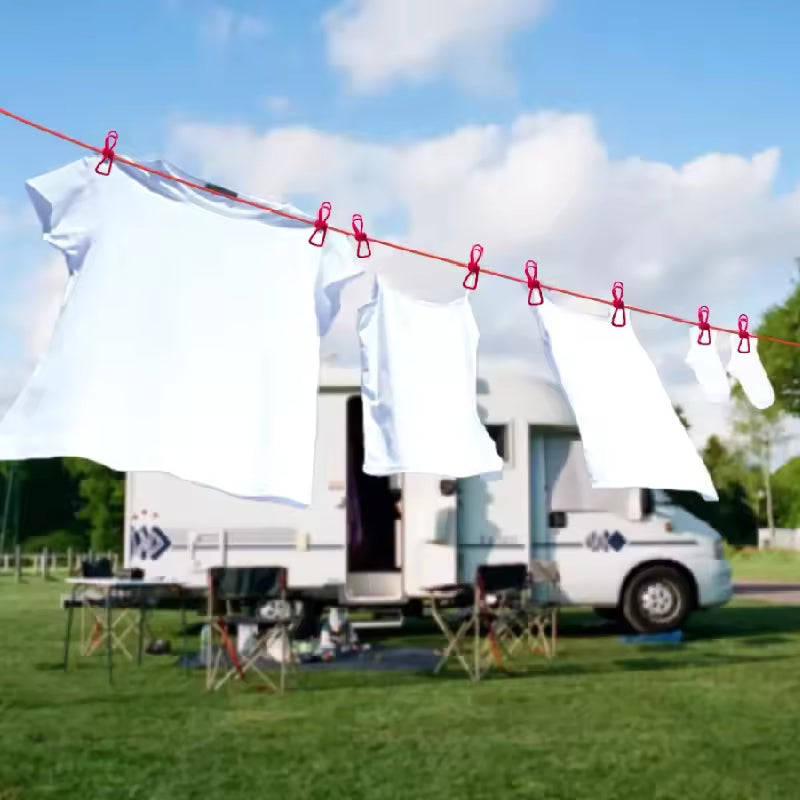 Portable Travel Clothesline with 12 Clothespins