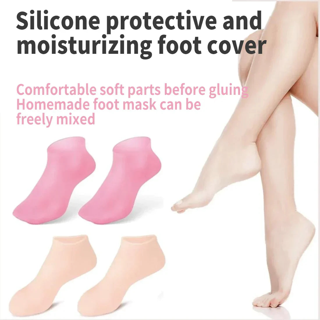 Silicone Moisturizing Gel Socks for Dry & Rough Feet