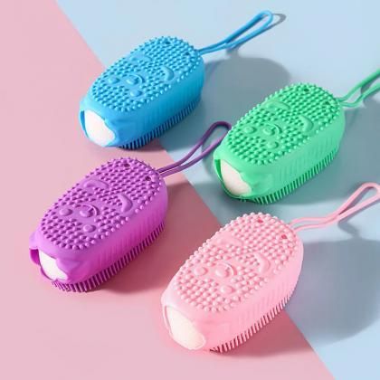 2-in-1 Silicone Bath Body Brush & Exfoliating Scrubber
