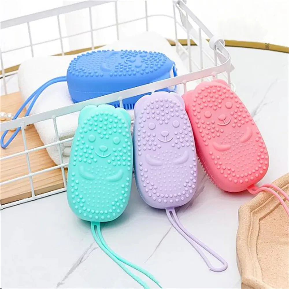 2-in-1 Silicone Bath Body Brush & Exfoliating Scrubber