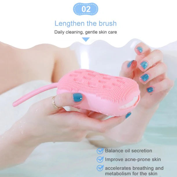 2-in-1 Silicone Bath Body Brush & Exfoliating Scrubber