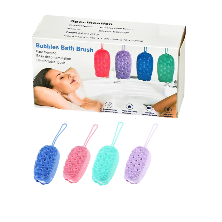 2-in-1 Silicone Bath Body Brush & Exfoliating Scrubber